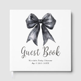 Libro De Visitas Black Coquette Bow Baby Shower Guest Book