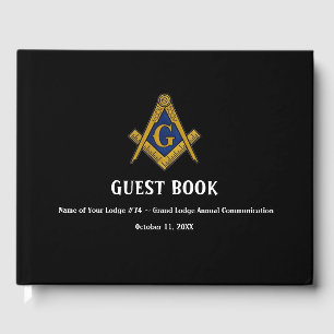Libro De Visitas Black Freemasys Masonry Square y Compass