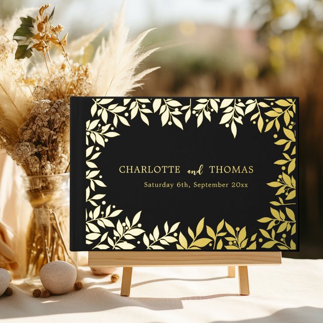 Libro De Visitas Black gold botanical wedding  (Subido por el creador)