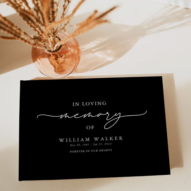 Libro De Visitas Black In Loving Memory Memorial Funeral (Subido por el creador)