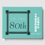 Libro De Visitas Black Retro Frame 70th Birthday Party Guest Book<br><div class="desc">Estilo vintage y retro para este personalizable de cumpleaños número 70 libro de invitados de fiesta con un marco negro y sombra de caída de luz. Puede cambiar fácilmente el fondo del color y el texto (fuente, color, tamaño y posición) haciendo clic en el botón personalizar. Disponible en carpetas de...</div>