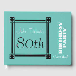 Libro De Visitas Black Retro Frame 70th Birthday Party Guest Book