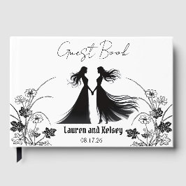 Libro De Visitas Black Silhouette Wedding Guest