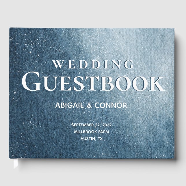 Libro De Visitas Black Sky Stars Navy Blue White (Anverso)