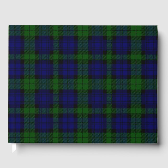 Libro De Visitas Black Watch Tartan Blue Green Plage (Anverso)