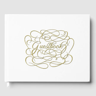 Libro de visitas blanco con elegantes letras