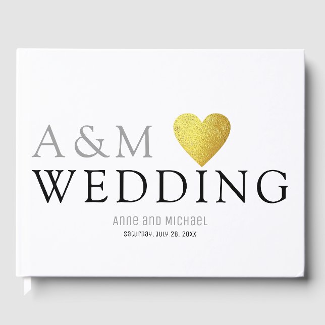 Libro De Visitas blanco de mensajes y firmas de boda (Anverso)