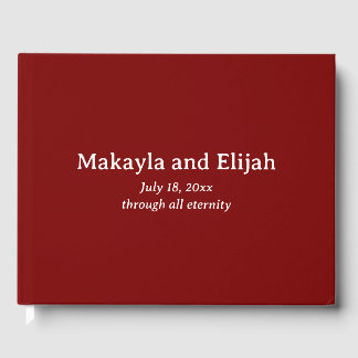 Libro De Visitas Blanco sobre Boda Minimalista rojo