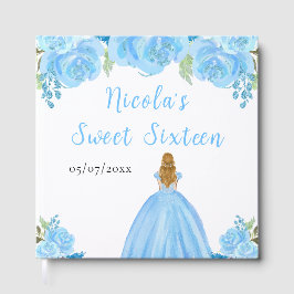 Libro De Visitas Blonde Hair Princess Blue Sweet Sixteen Guest Book