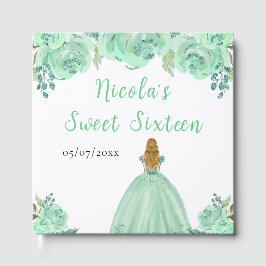 Libro De Visitas Blonde Hair Princess Mint Sweet 16 Guest Book