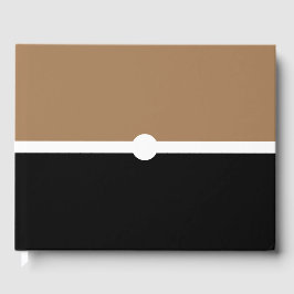 Libro De Visitas Bloque de color negro con bandas de Mocha marrón p