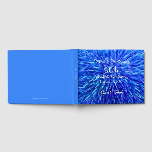 Libro De Visitas Blue Abstract Birday Party Memory/Guest Book (Lleno)