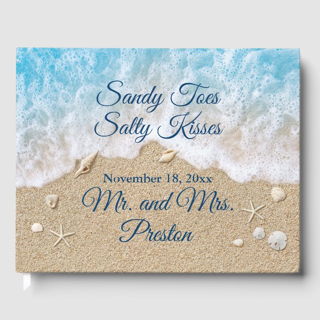 Libro De Visitas Blue Beach Waves Sandy Toes (Anverso)