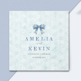 Libro De Visitas Blue Bow Engagement Invitation – Japanese Style