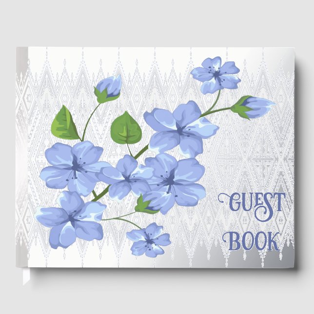 Libro De Visitas Blue Flowers (Anverso)