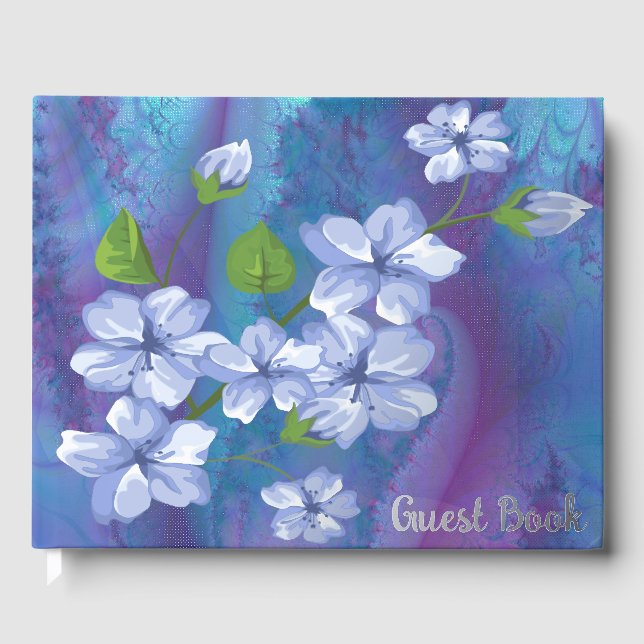 Libro De Visitas Blue Flowers (Anverso)