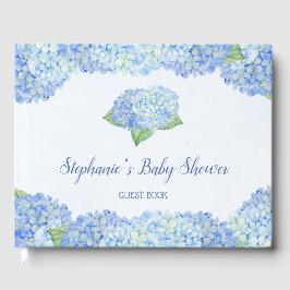 Libro De Visitas Blue Hydrangea Baby Shower Personalizado
