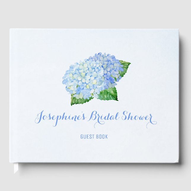 Libro De Visitas Blue Hydrangea Bridal Shower (Anverso)