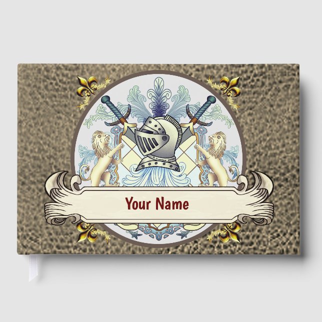 Libro De Visitas Blue Knight Family Crest Surname book (Anverso)