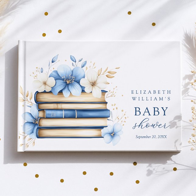 Libro De Visitas Blue Storybook Baby Shower Guest Book (Subido por el creador)