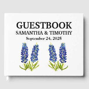Libro De Visitas Bluebonnets Blue Floral Texas Boda Floral