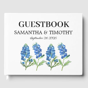 Libro De Visitas Bluebonnets Blue Floral Texas Boda Floral
