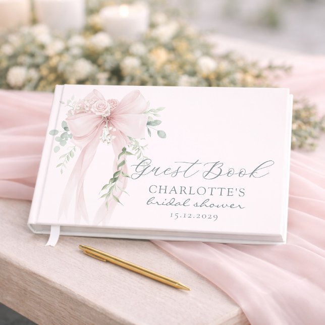 Libro De Visitas Blush Bow Bridal Shower (Subido por el creador)