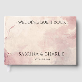 Libro De Visitas Blush Pink Cherry Blossom Elegant Floral Wedding 