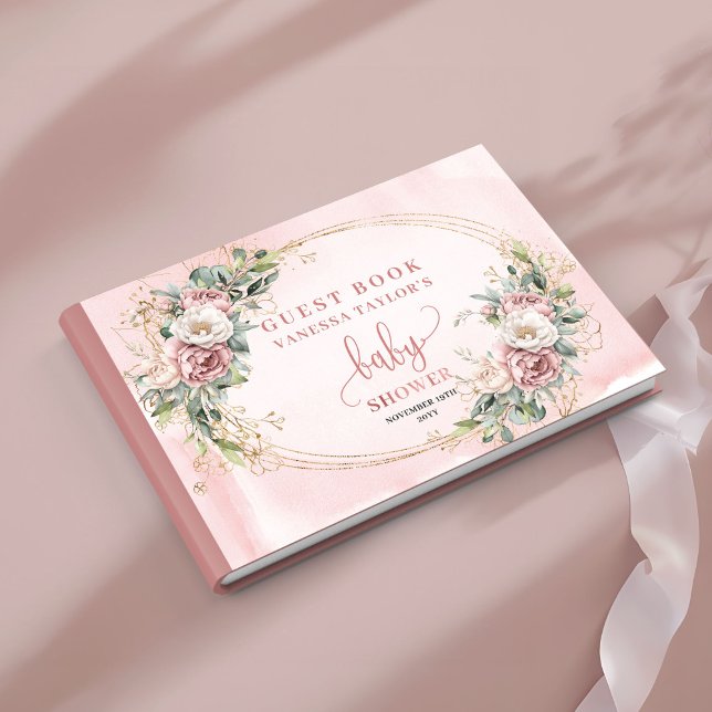 Libro De Visitas Blush Pink Flowers Eucalyptus Baby Girl Guest Book (Blush Pink Flowers Eucalyptus Baby Girl Guest Book)