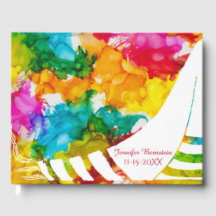 Libro De Visitas BM Bat o Bar Mitzvah Fiesta Colorful Guest Book