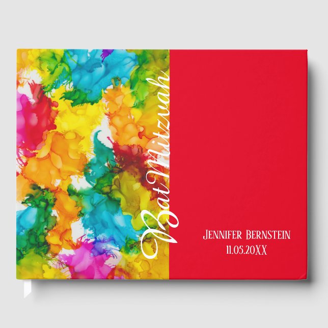 Libro De Visitas BM Bat o Bar Mitzvah Fiesta Guest Book (Anverso)