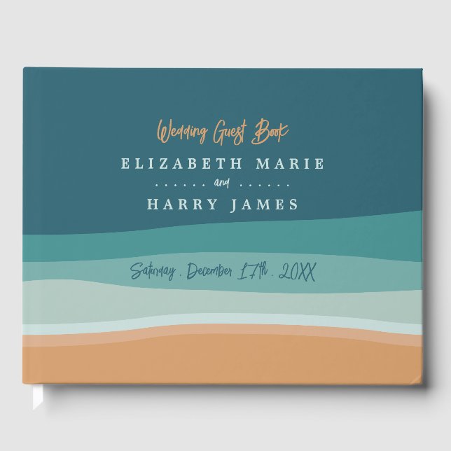 Libro De Visitas Boda abstracta de Ocean Beach (Anverso)