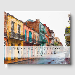 Libro De Visitas Boda Acuarela en Nueva Orleans