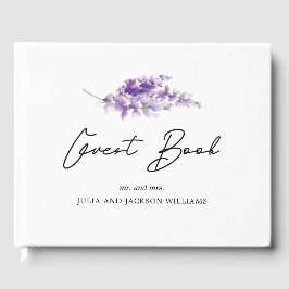 Libro De Visitas Boda acuarela lavanda personalizada