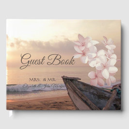 Libro De Visitas Boda al Atardecer en la Playa, Plumeria