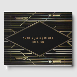 Libro De Visitas Boda Art Déco de los años 20 con estilo Gatsby Gla