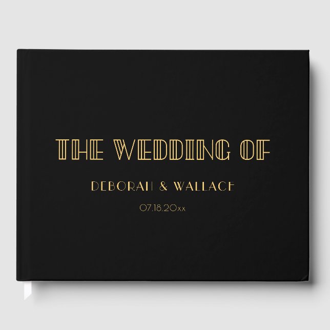 Libro De Visitas Boda artístico simple de los años 20 (Anverso)