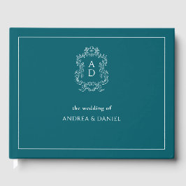 Libro De Visitas Boda Azul Con Borde