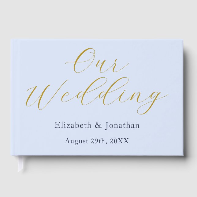 Libro De Visitas Boda azul opulento (Anverso)