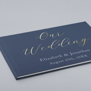 Libro De Visitas Boda azul opulento