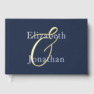 Libro De Visitas Boda azul opulento