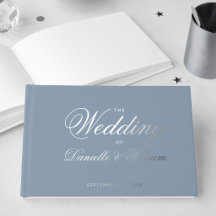 Boda Azul Polvoriento Caligrafía Simple Script