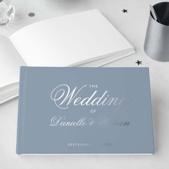Libro De Visitas Boda Azul Polvoriento Caligrafía Simple Script (Subido por el creador)