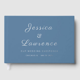 Libro De Visitas Boda azul turbulento de invierno minimalista
