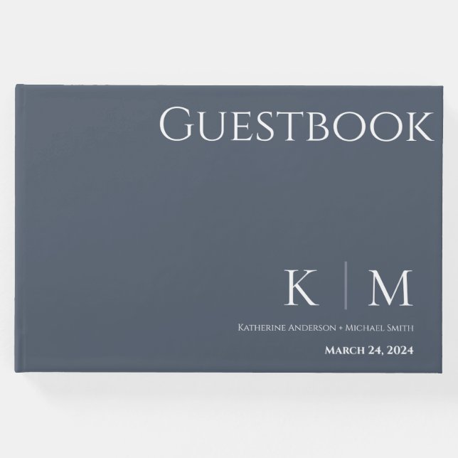 Libro De Visitas Boda azul y blanco (Anverso)