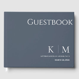 Libro De Visitas Boda azul y blanco