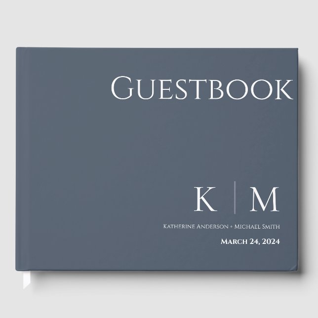 Libro De Visitas Boda azul y blanco (Anverso)