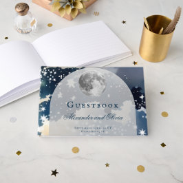 Libro De Visitas Boda bajo el cielo lunar de noche