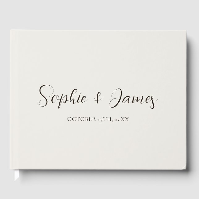 Libro De Visitas Boda beige minimalista (Anverso)