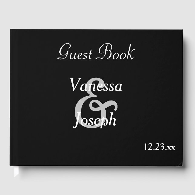 Libro De Visitas Boda blanco negro (Anverso)